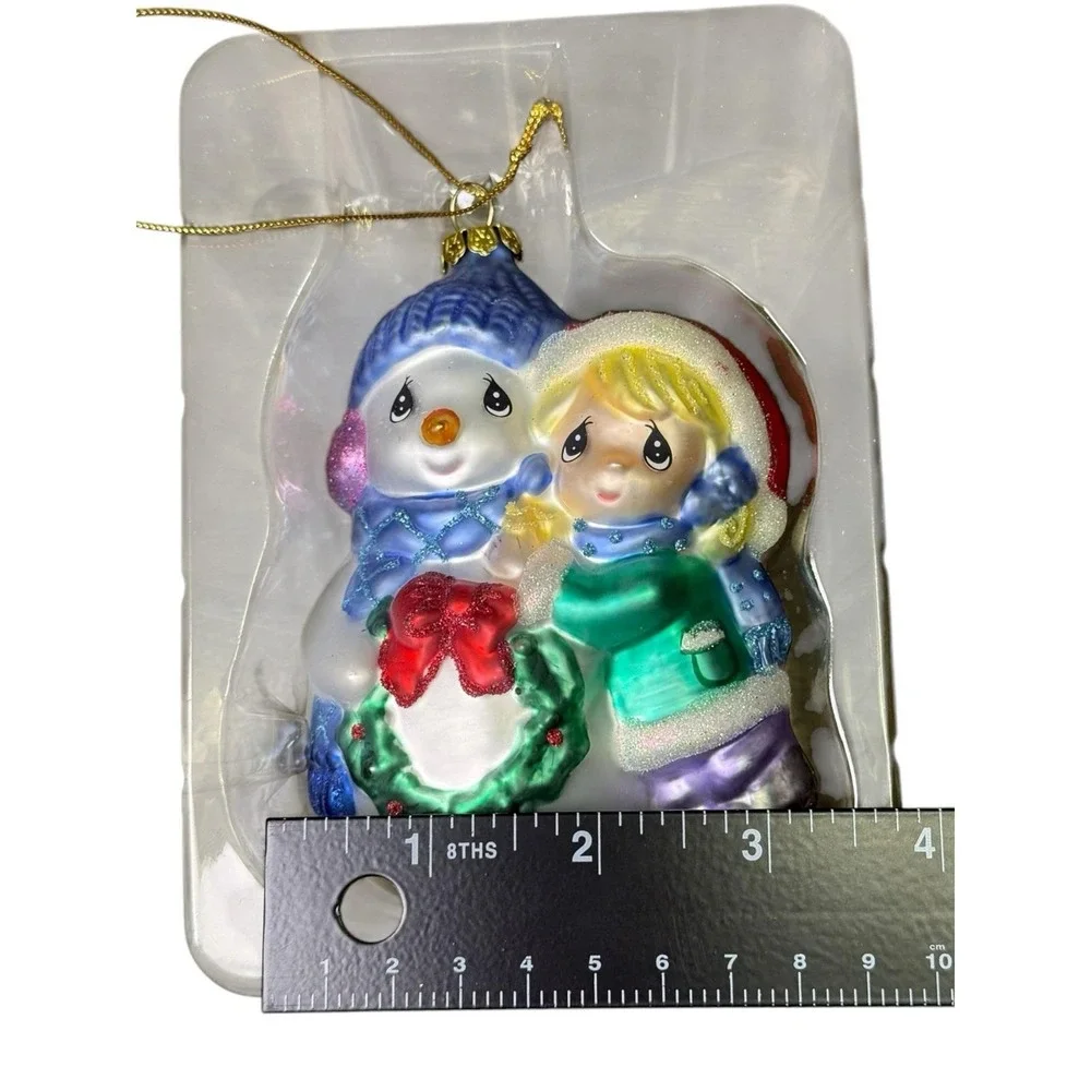 Precious Moments Blown Glass Ornament – Girl With Snowman‎ BRANDNEW!